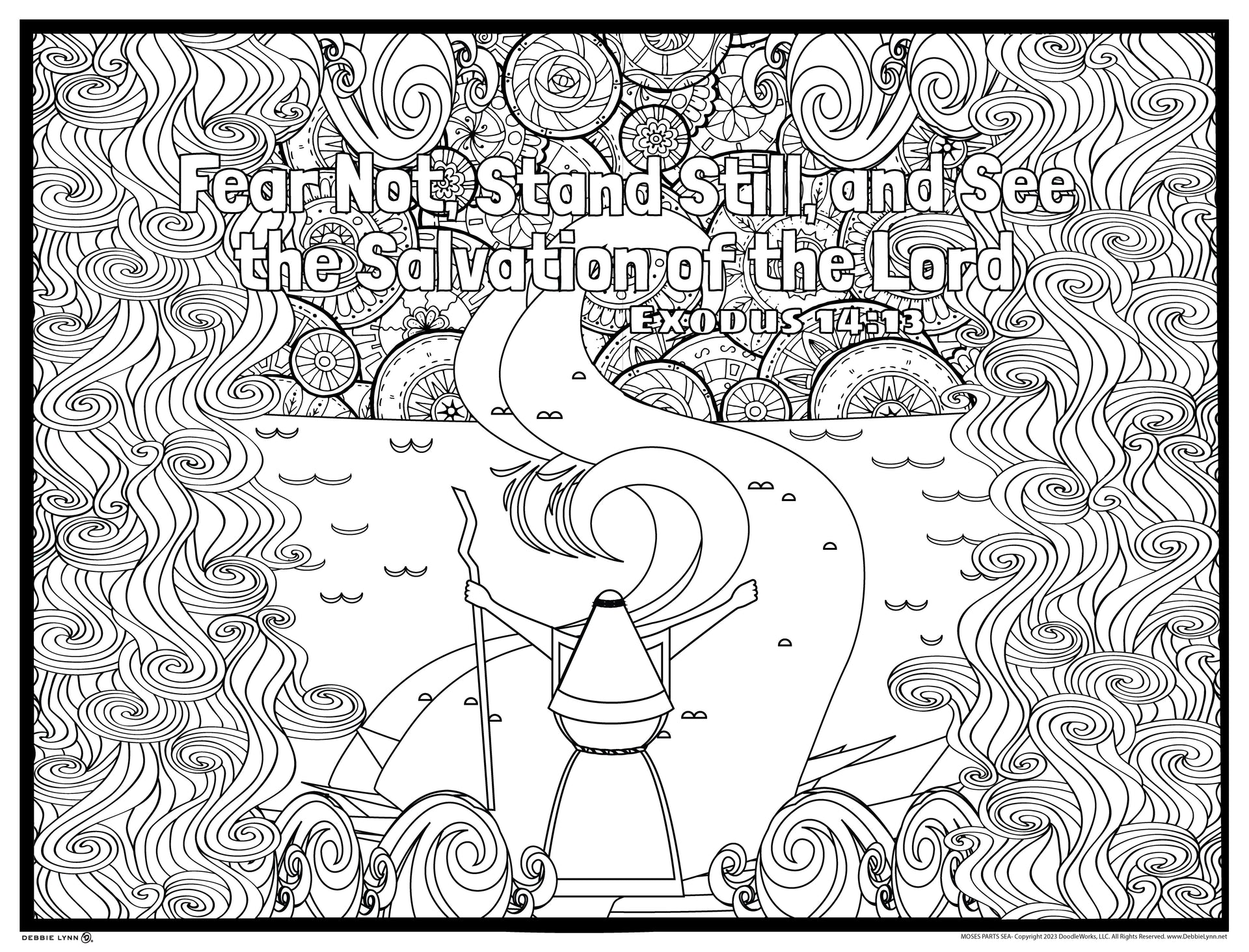 Block poster Spring - coloring page for 25 people - Yoors