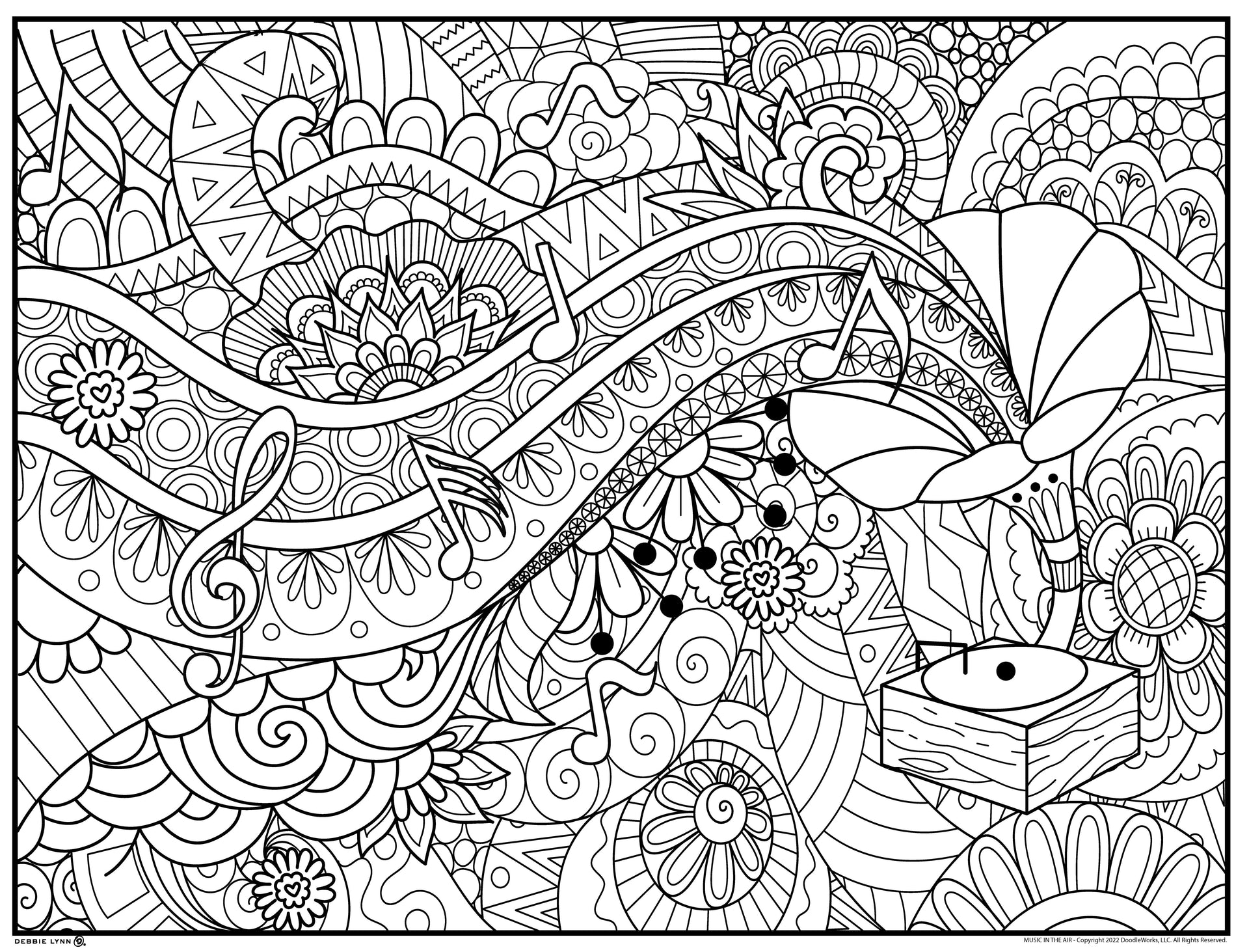 free music coloring pages for adults