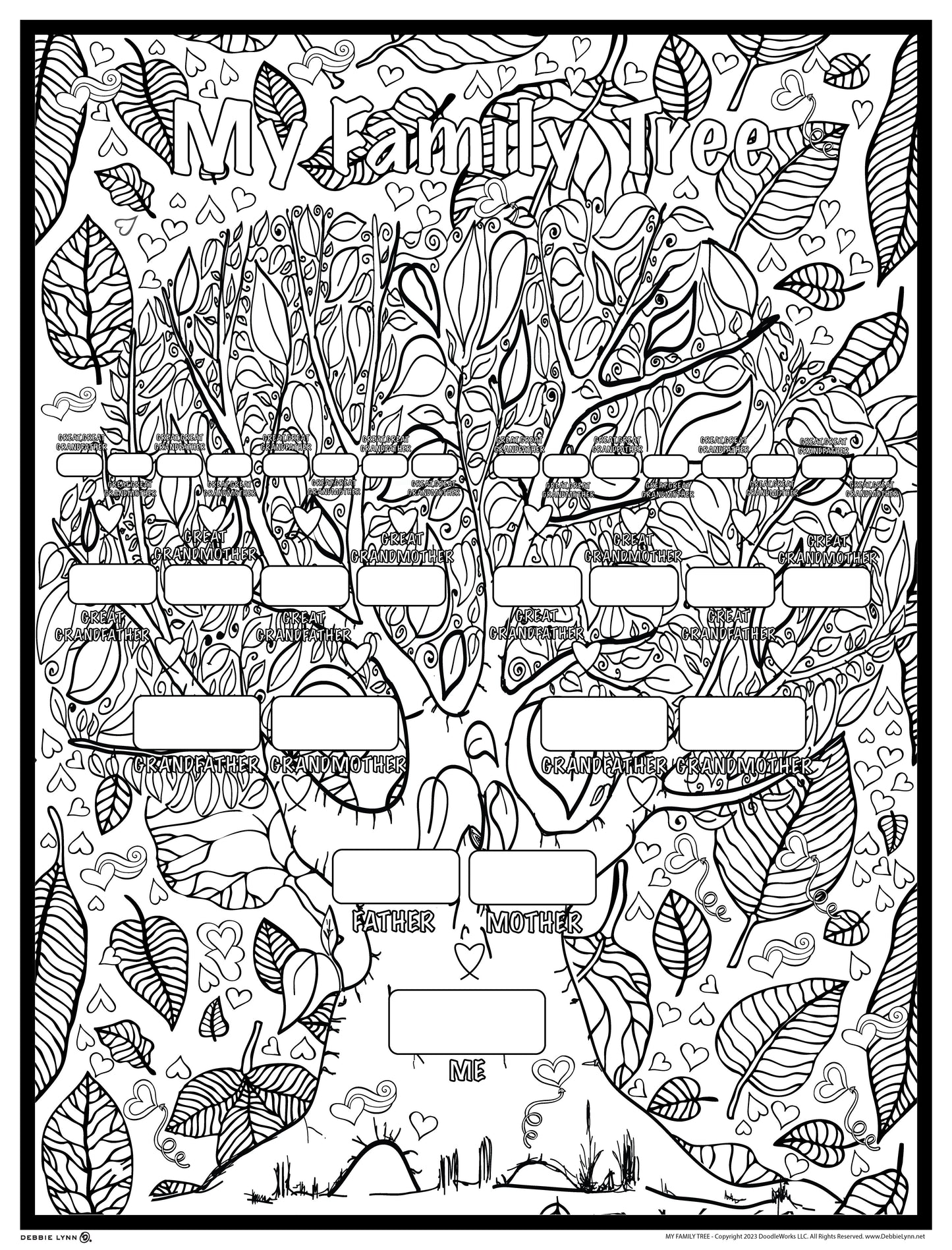 My Family Tree Personalized Giant Coloring Poster