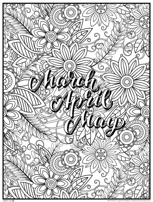 March April May Personalized Giant Coloring Poster 46"x60"