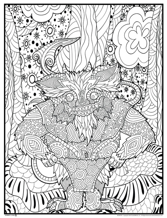 Monster Coloring Poster 46"x60"