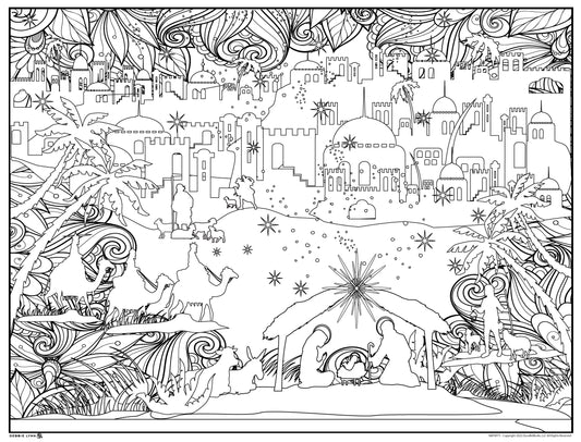 NATIVITY FAITH PERSONALIZED GIANT COLORING POSTER 46"x60"