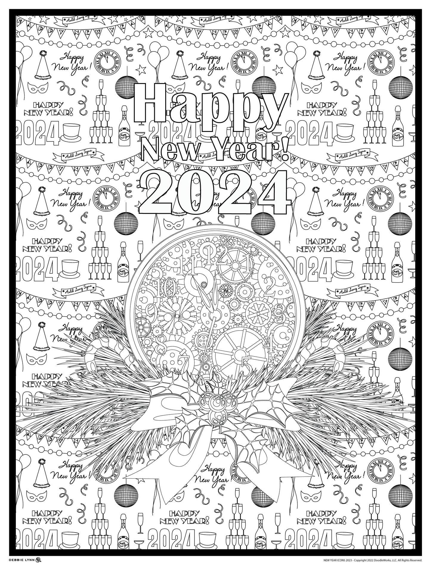 New Year Icons Giant Poster
