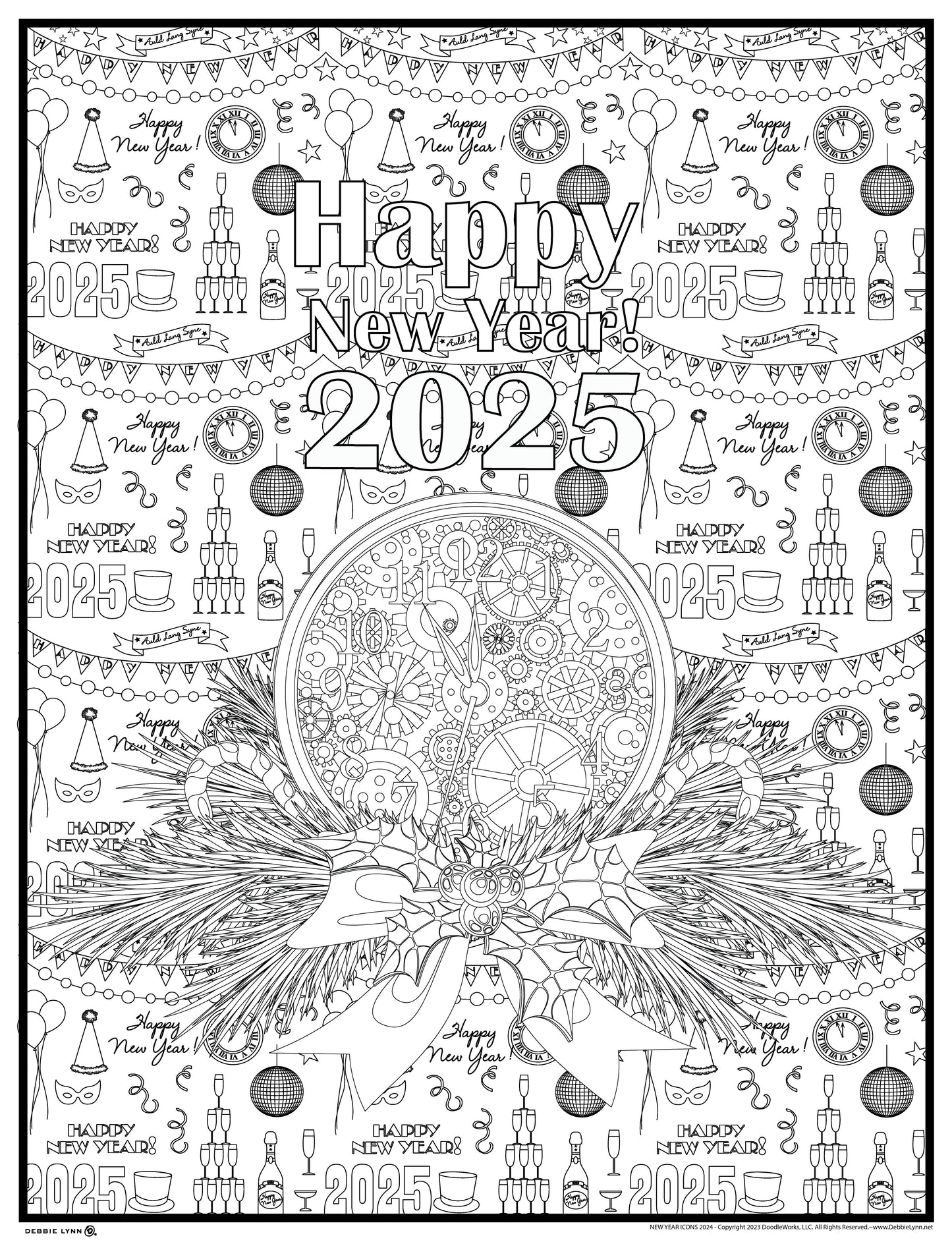 New Year Icons Giant Poster