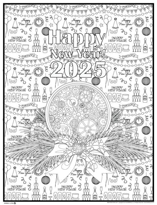 New Year Icons Giant Poster