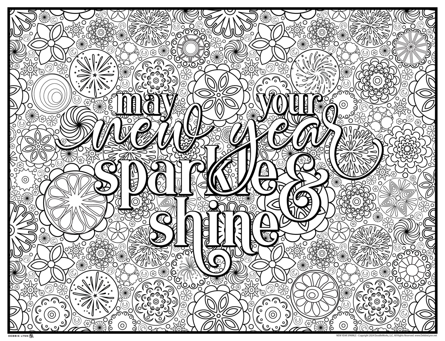 New Year Sparkle Jumbo Coloring Poster 46x60"