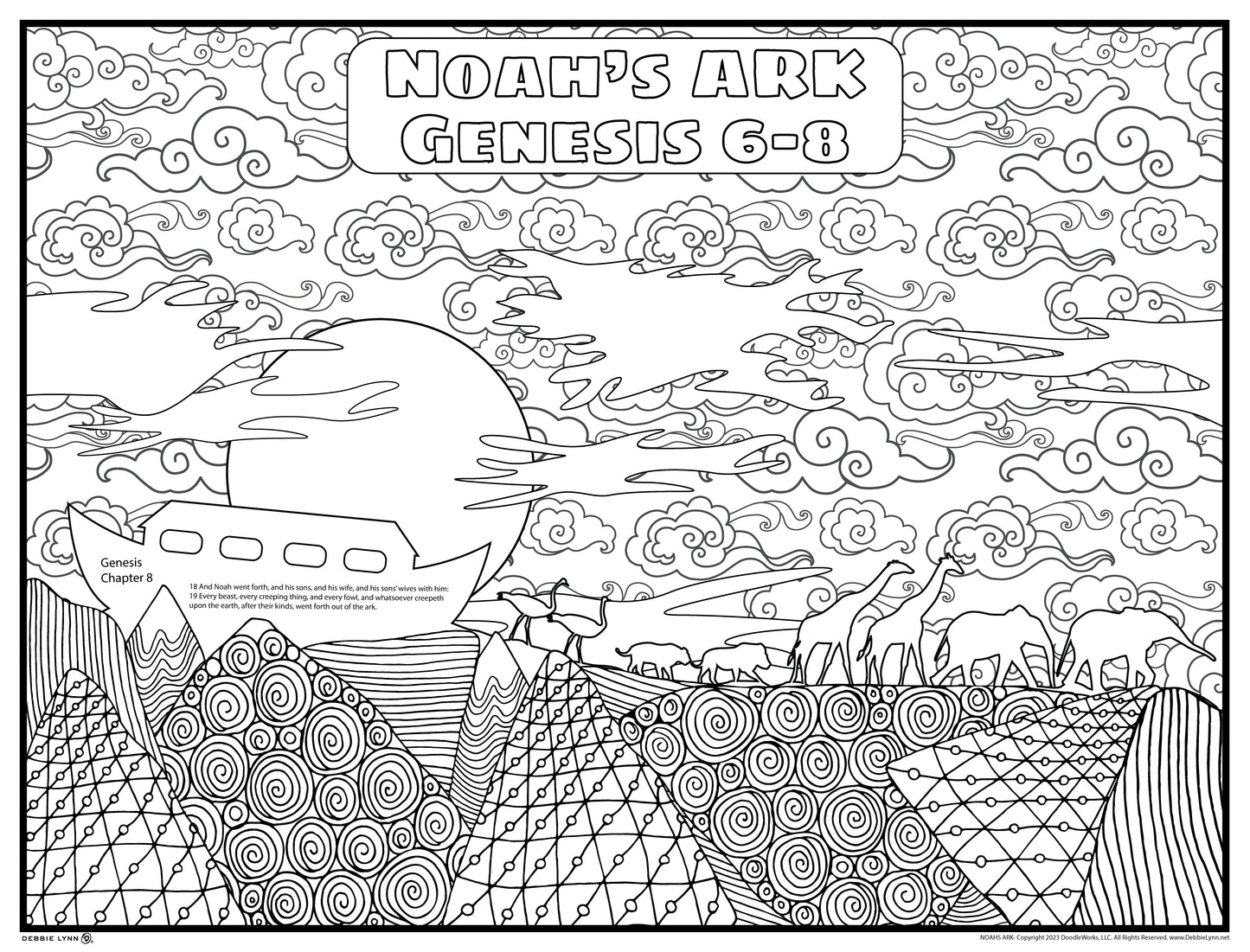 NOAH'S ARK FAITH PERSONALIZED GIANT COLORING POSTER 46"x60"