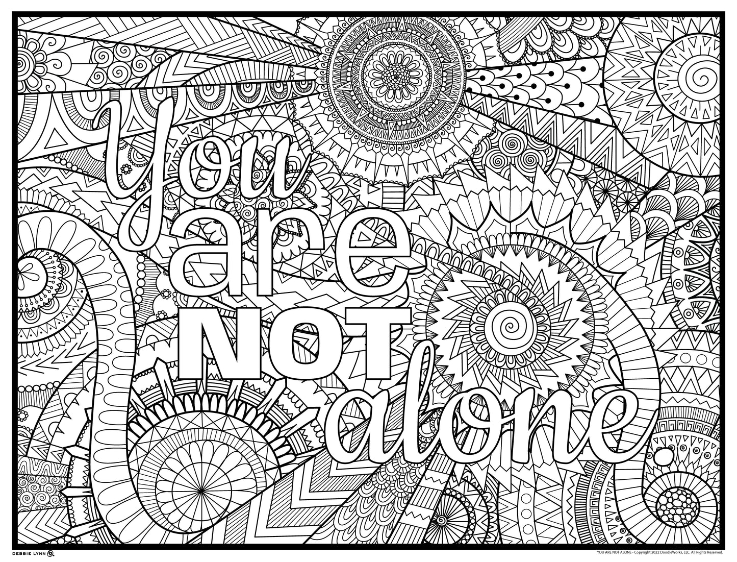 You Are Not Alone Personalized Giant Coloring Poster  46"x60"