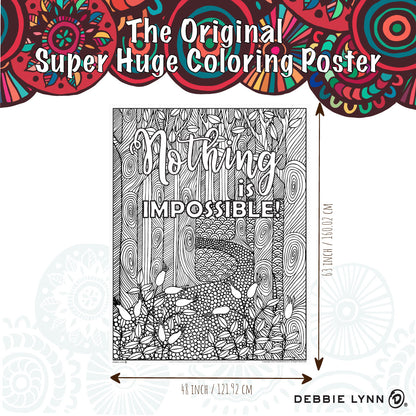 Nothing Is Impossible Personalized Giant Coloring Poster 46"x60"