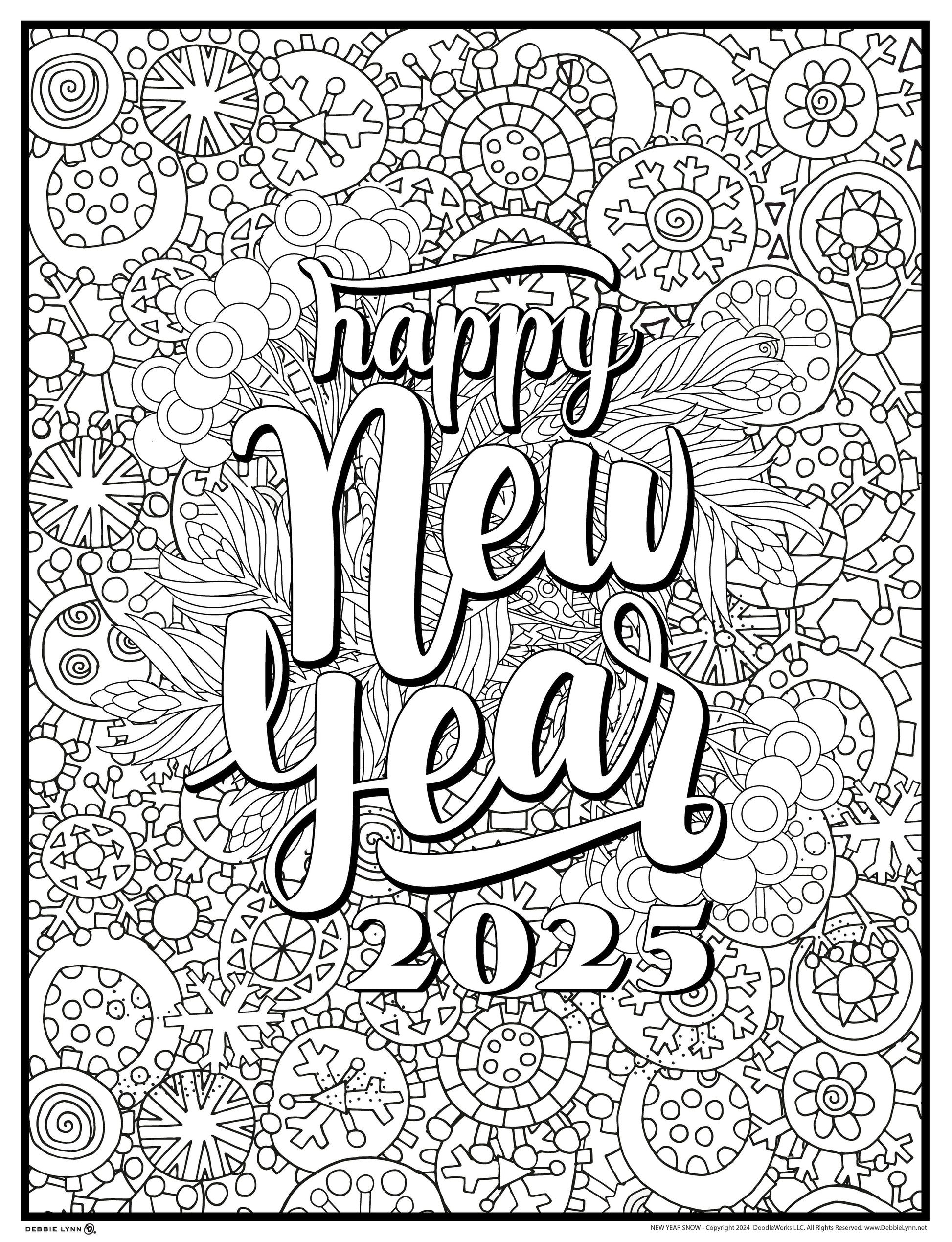 New Year Snow Giant Coloring Poster 46x60" – Debbie Lynn