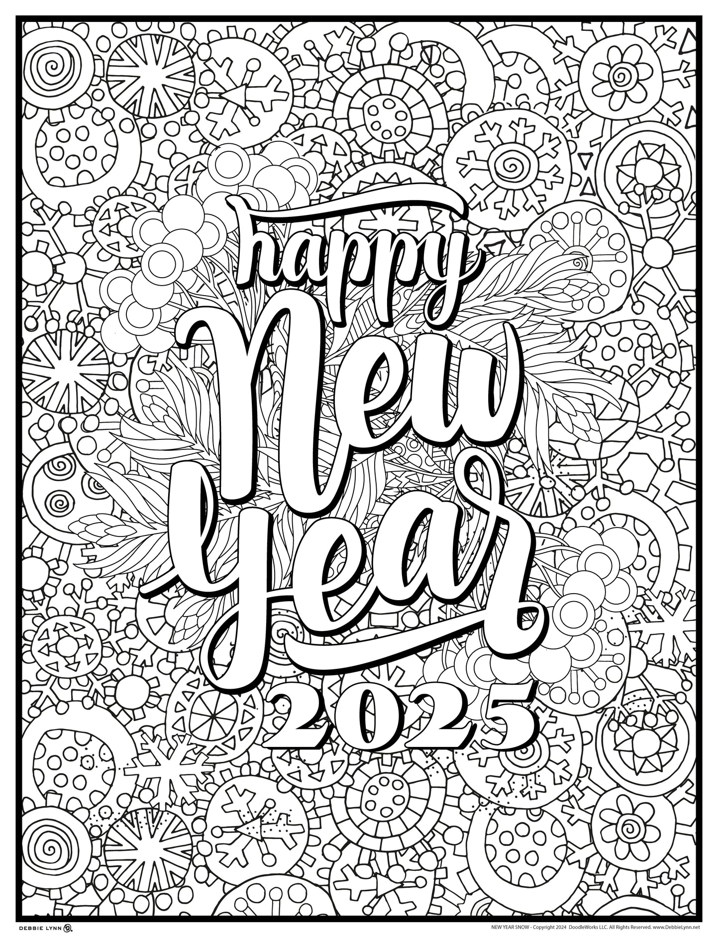 New Year Snow Giant Coloring Poster 46x60"