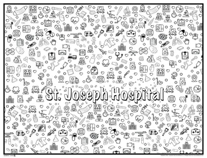 Nursing Icons Personalized Giant Coloring Poster 46"x60"