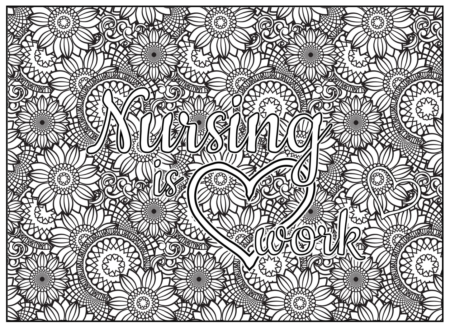 Nursing is Heart Work Personalized Giant Coloring Poster 46" x 60"
