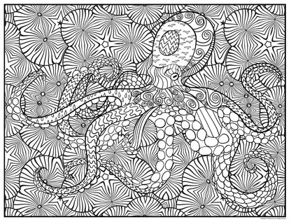 Octopus Personalized Giant Coloring Poster 46"x60"