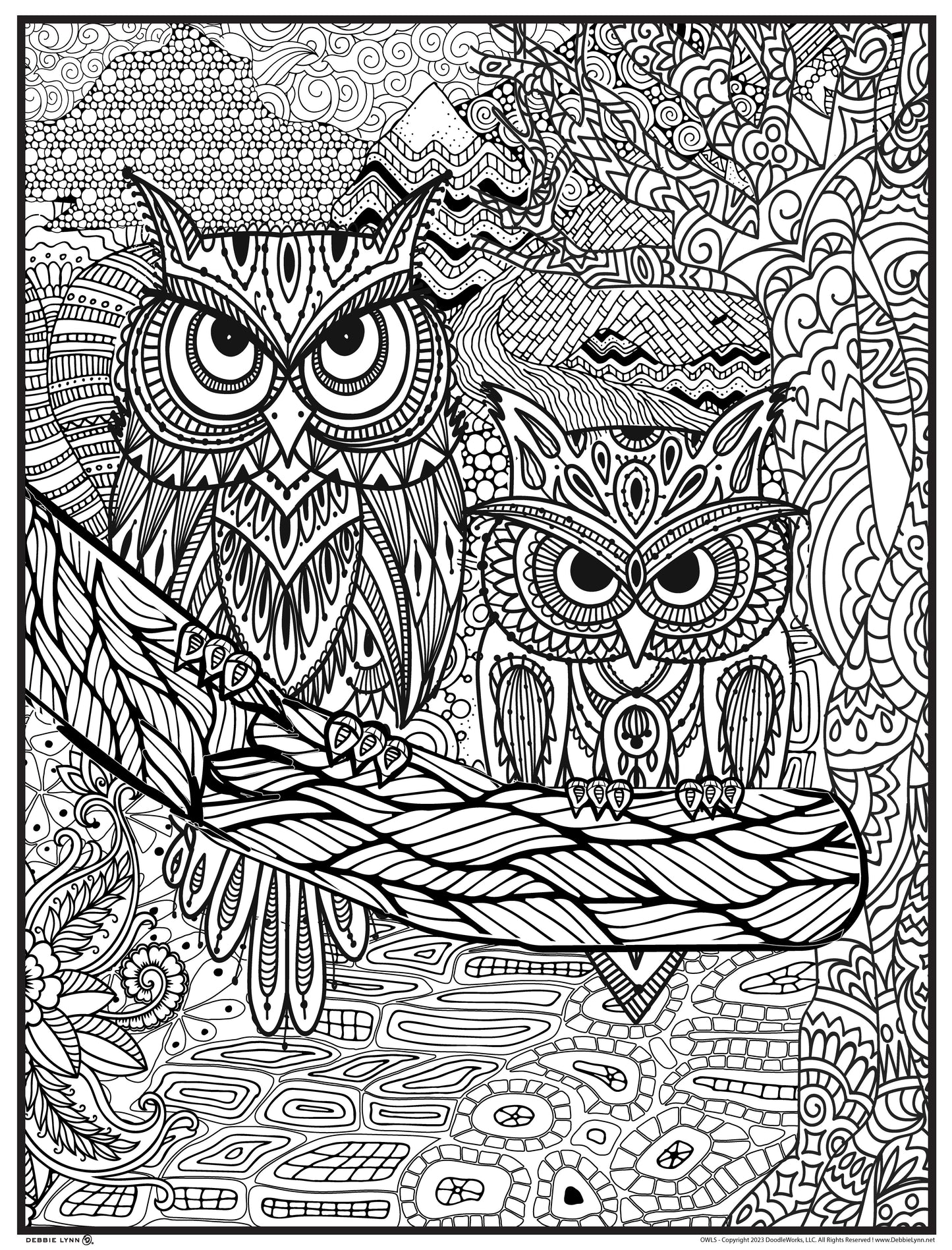 Owl Personalized Giant Coloring Poster 46"x60"