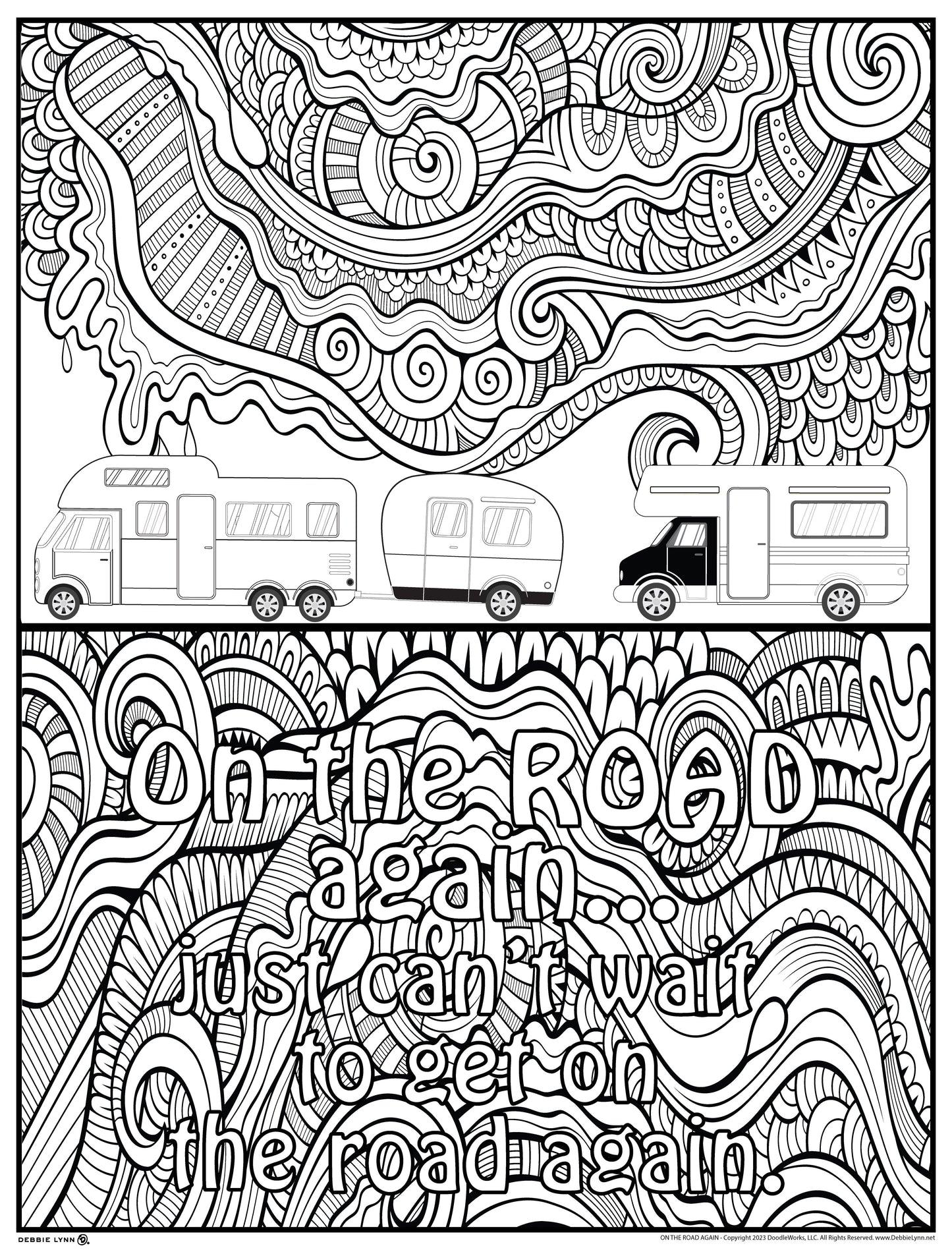On The Road Again Personalized Giant Coloring Poster 46"x60"