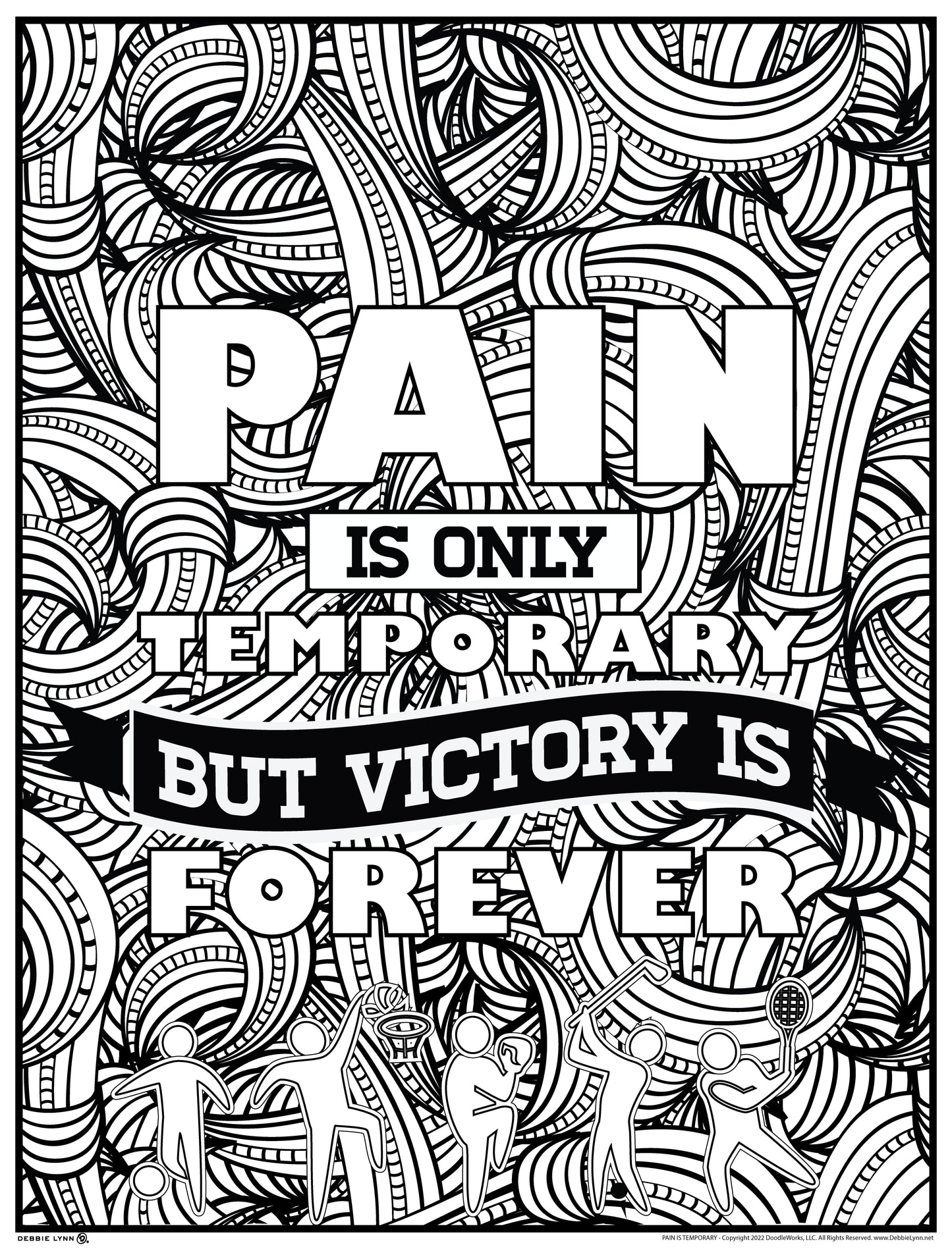 Pain is Temporary Sports Personalized Giant Coloring Poster 46"x60"