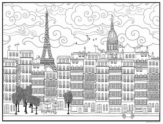 Paris Personalized Giant Coloring Poster 46"x60"