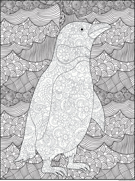 Penguin Personalized Giant Coloring Poster 46"x60"