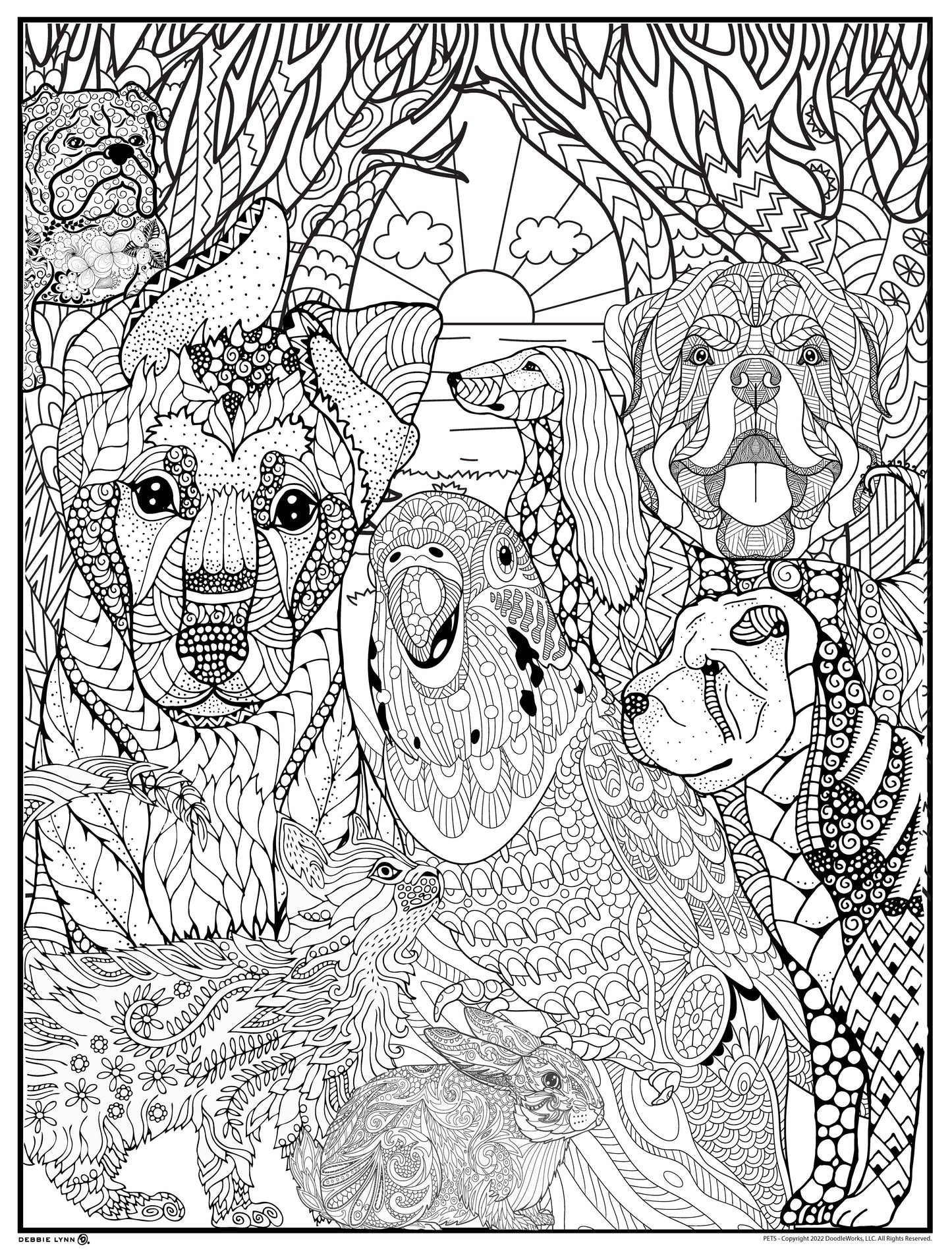 Pets Personalized Giant Coloring Poster 46"x60"