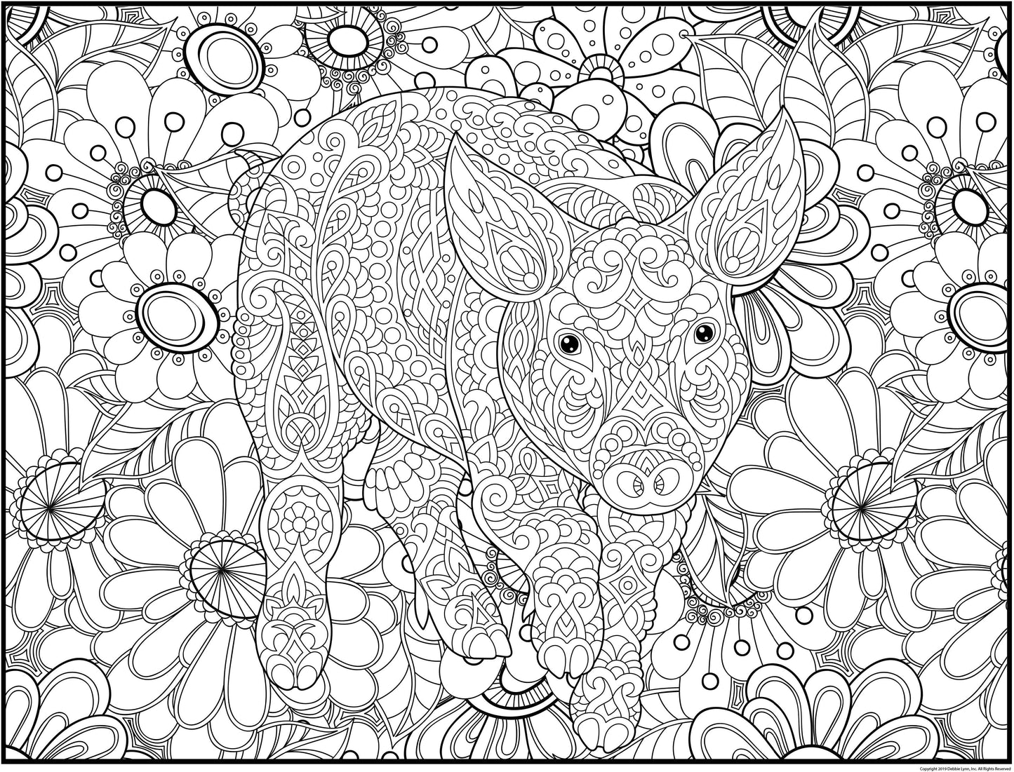 Pig Personalized Giant Coloring Poster 46"x60"