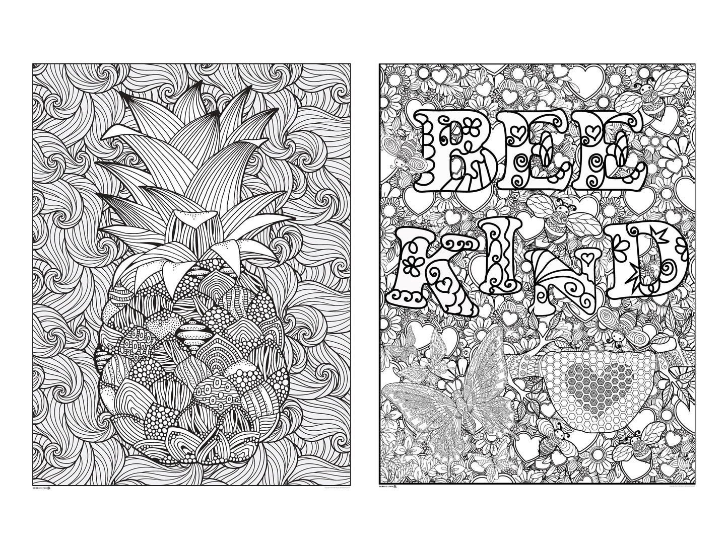 Pineapple & Bee Kind 2in1 Combo Giant Coloring Poster