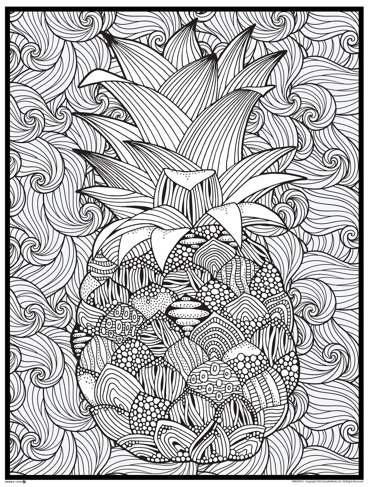 Pineapple Personalized Giant Coloring Poster 46"x60"