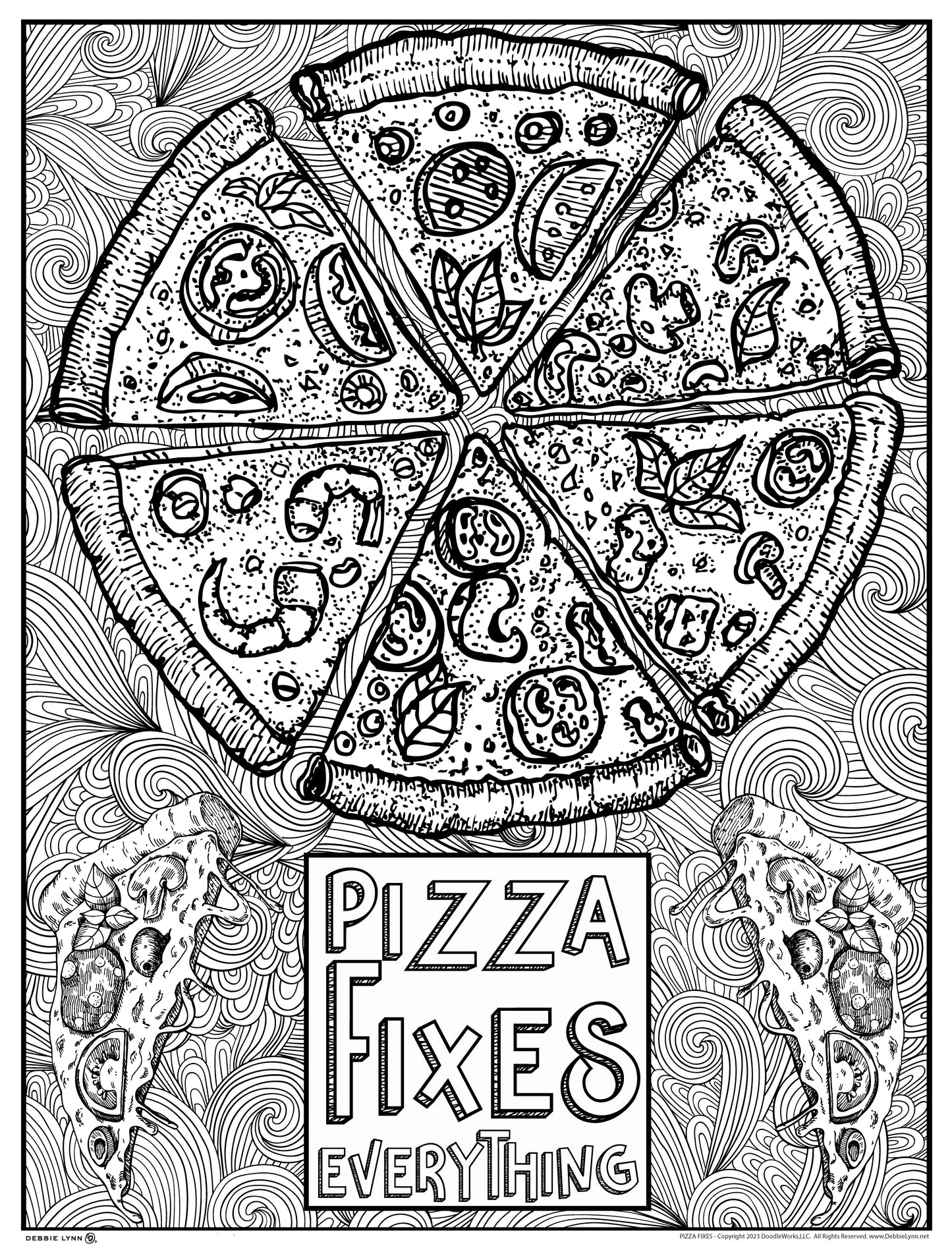 Pizza Personalized Giant Coloring Poster 46"x60"