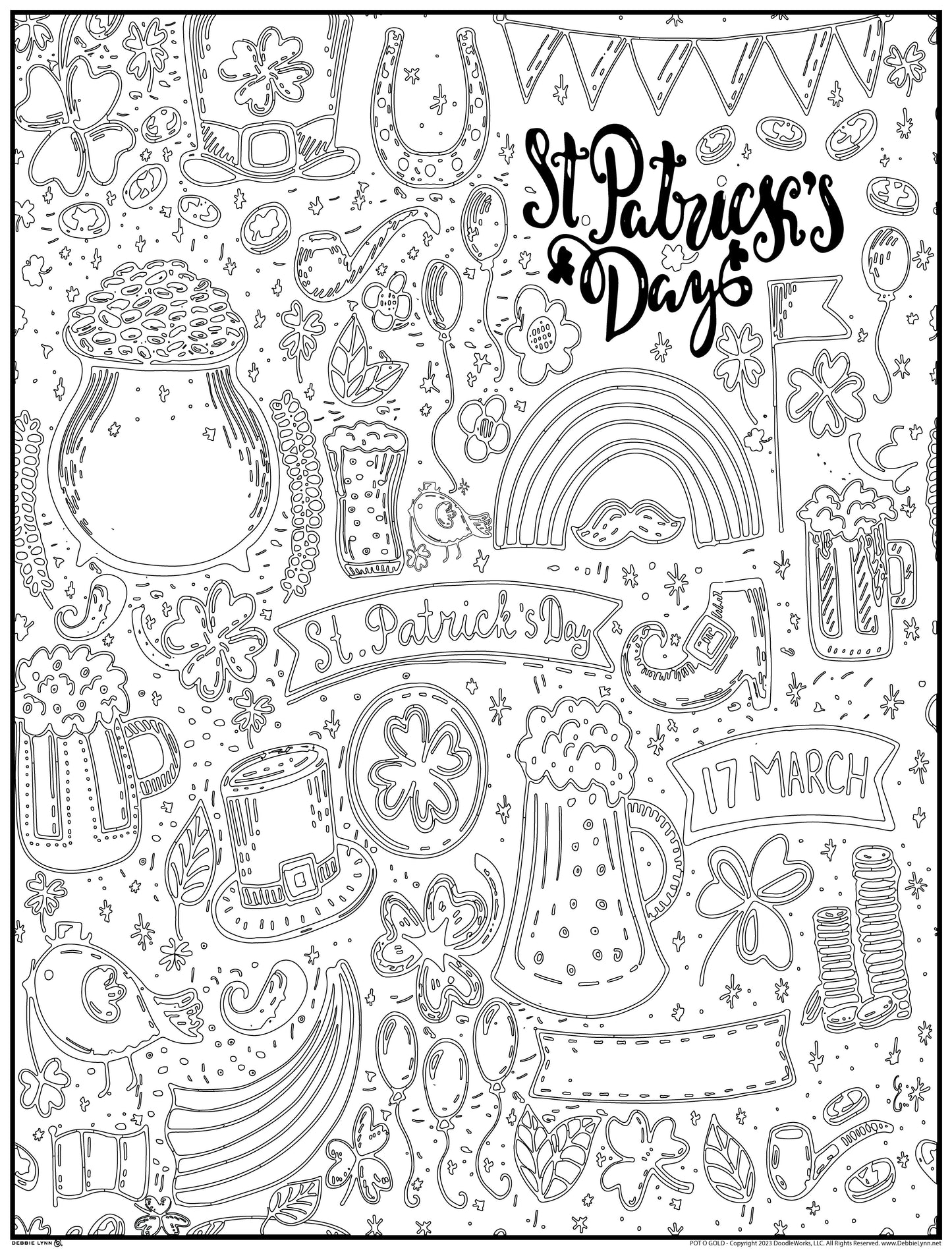 Pot O' Gold Personalized Giant Coloring Poster 46"x60"
