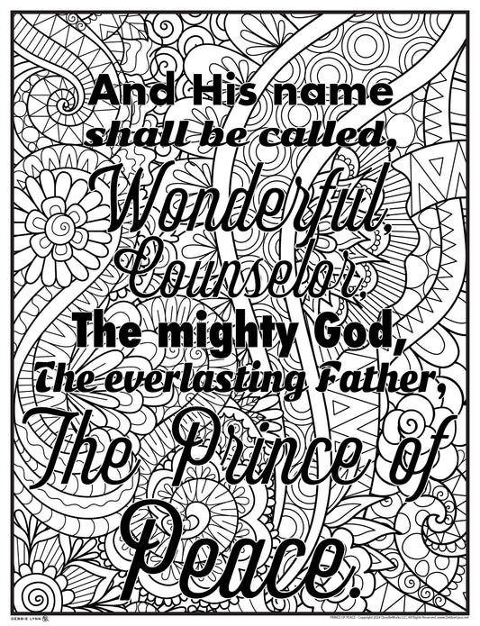 PRINCE OF PEACE-FAITH PERSONALIZED GIANT COLORING POSTER 46"x60"