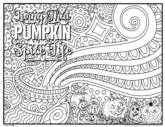 Pumpkin Spice Coloring Poster 46"x60"