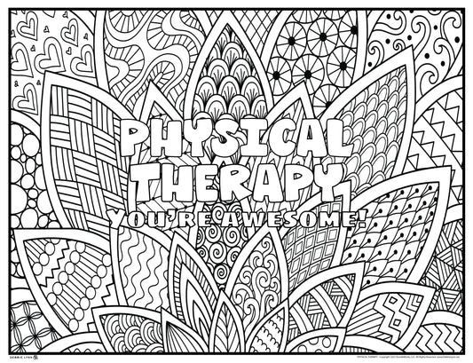 Physical Therapy Awesome Personalized Giant Coloring Poster 46"x60"