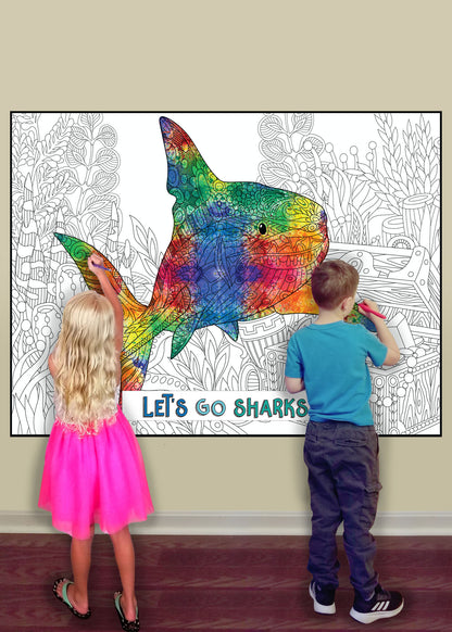 Shark Personalized Giant Coloring Poster 46"x60"