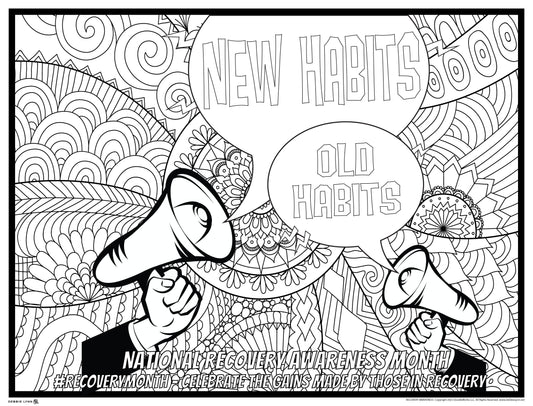 Recovery Awareness Giant Coloring Poster