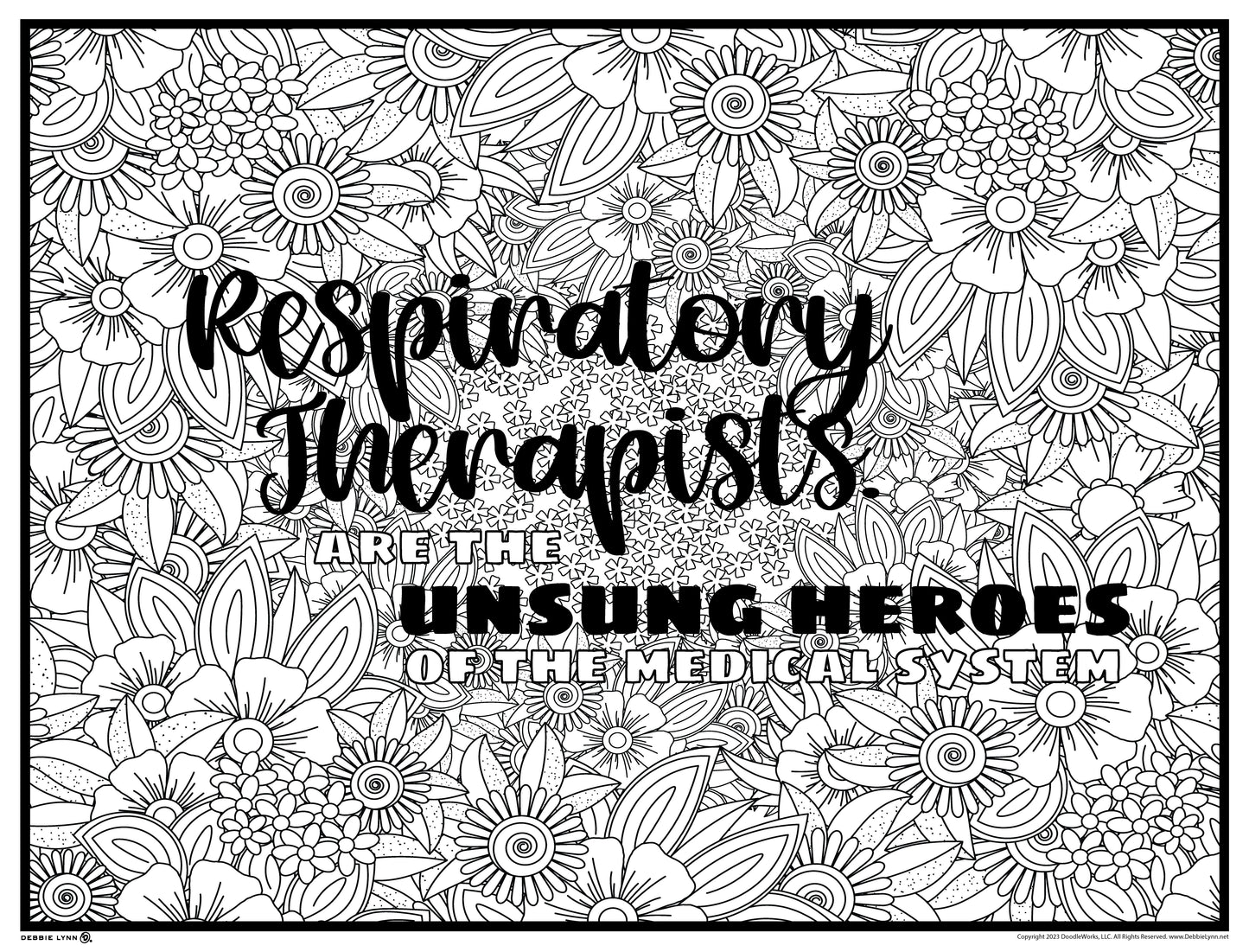 Respiratory Therapist Unsung Hero Giant Coloring Poster