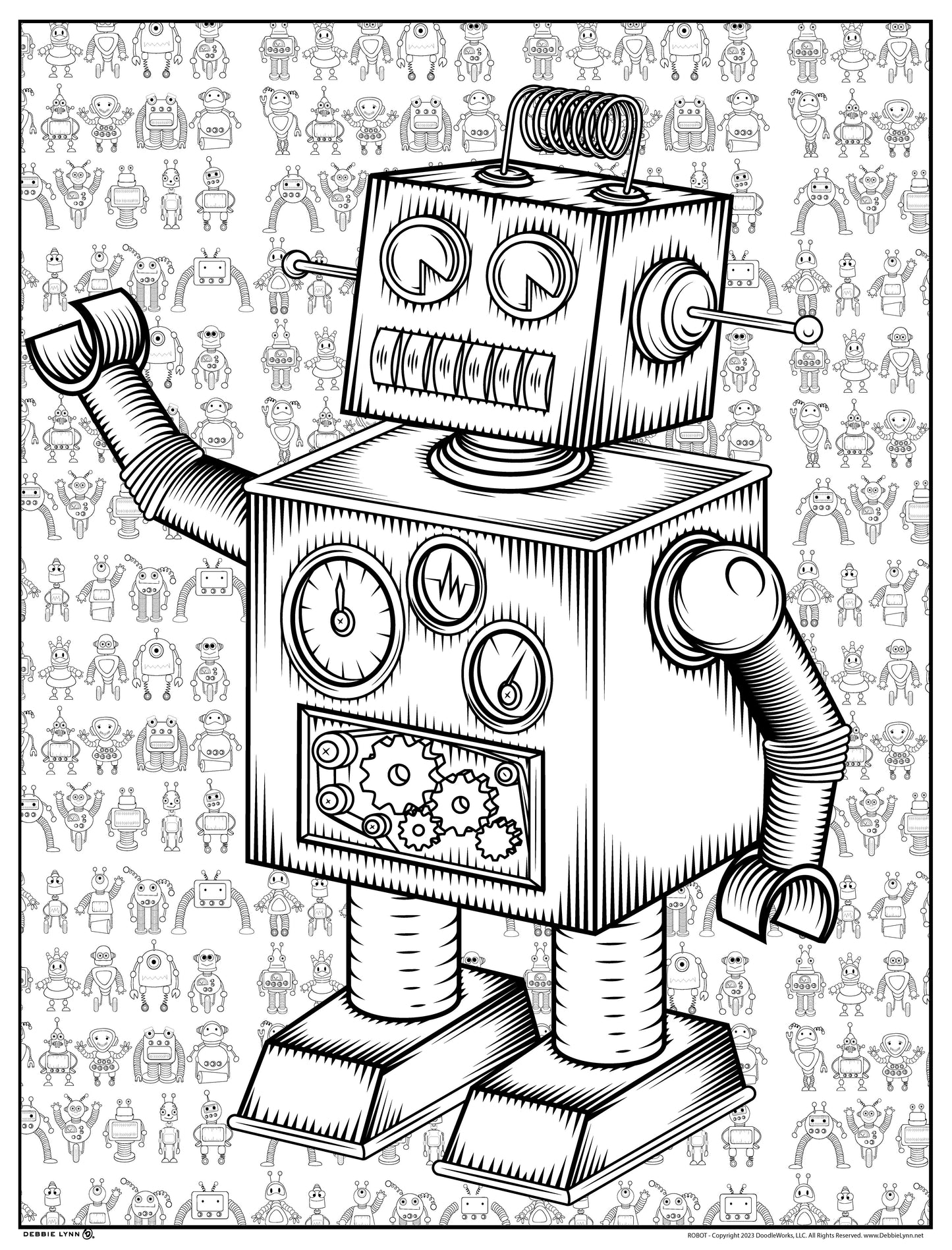 Robot Personalized Giant Coloring Poster 46"x60"