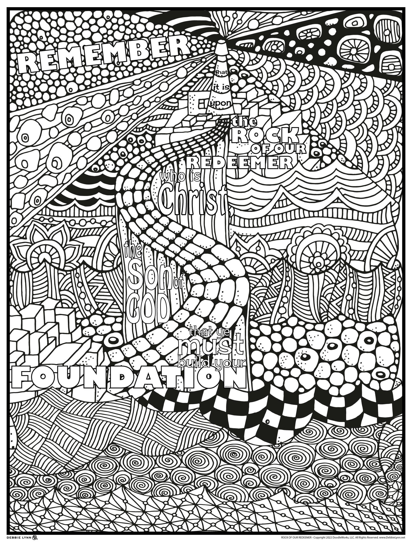 ROCK OF OUR REDEEMER FAITH PERSONALIZED GIANT COLORING POSTER 46"x60"