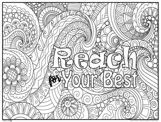 Reach for Your Best Personalized Giant Coloring Poster 46"x60"