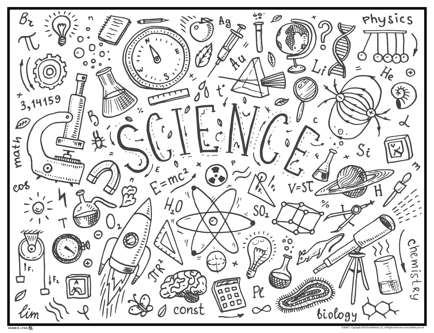 Science Personalized Giant Coloring Poster 46" x 60"