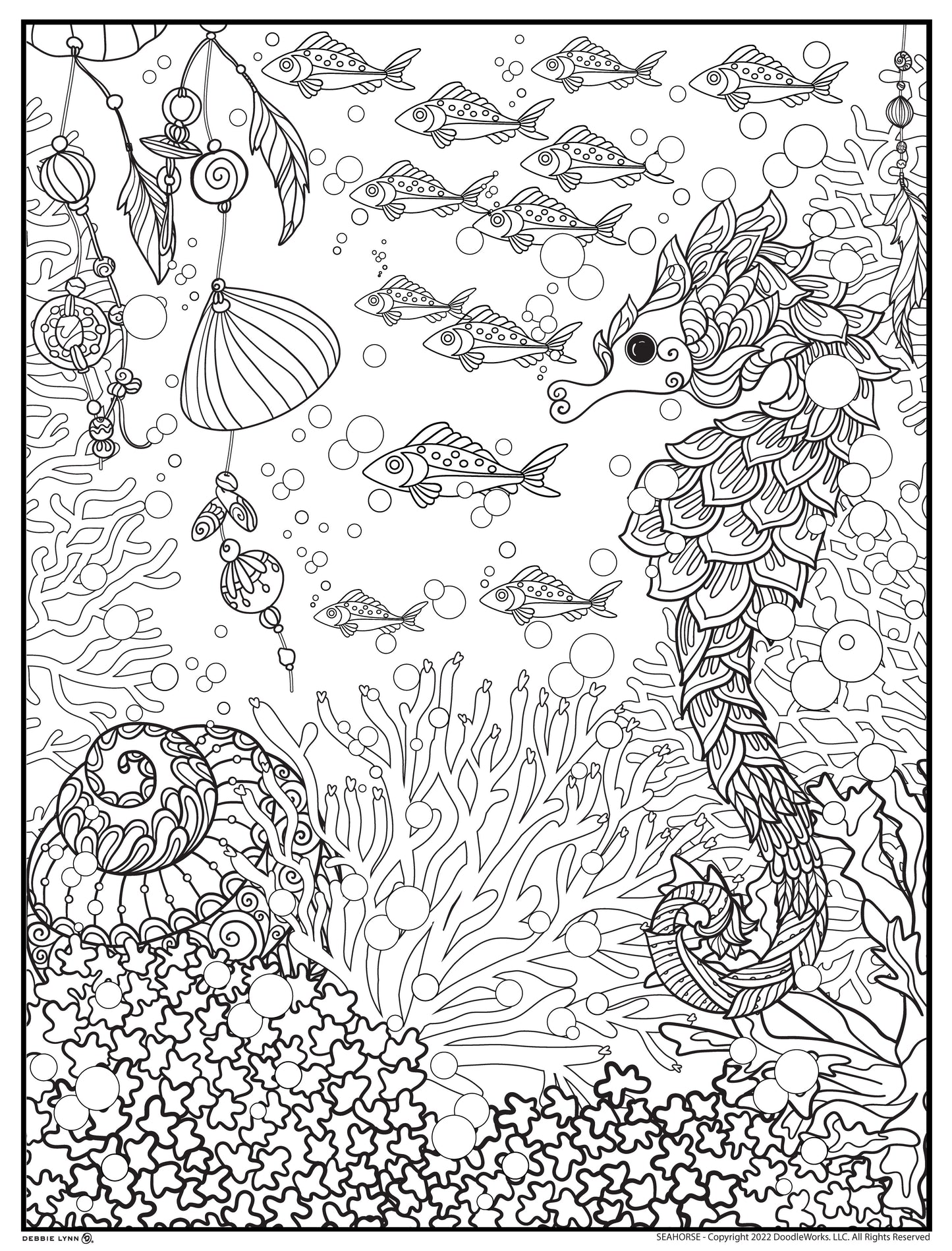 Sea Horse Personalized Giant Coloring Poster 46"x60"