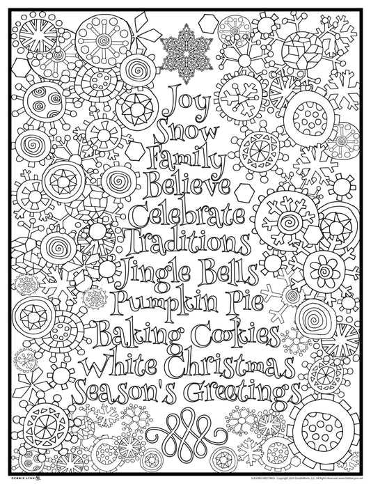 Seasons Greetings Personalized Giant Coloring Poster 46"x60"