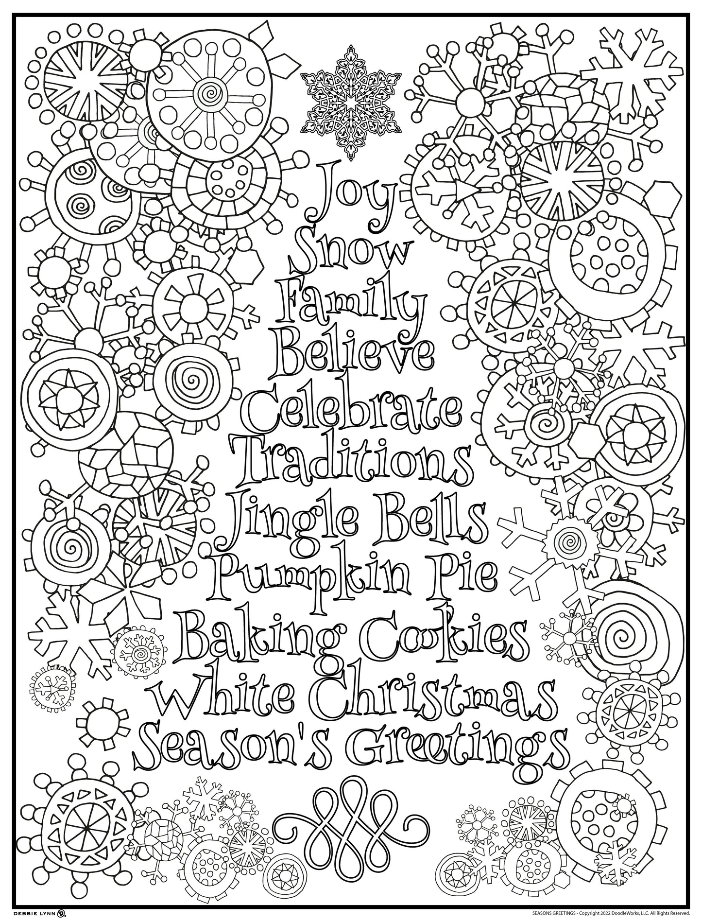 Seasons Greetings Personalized Giant Coloring Poster 46"x60"