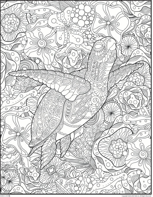 Backyard Pets Large Coloring Poster, Jumbo 45x33 Inches, Giant Coloring Poster Sheet for Kids & Adults, Favorite Animals, Great for Family, Girls