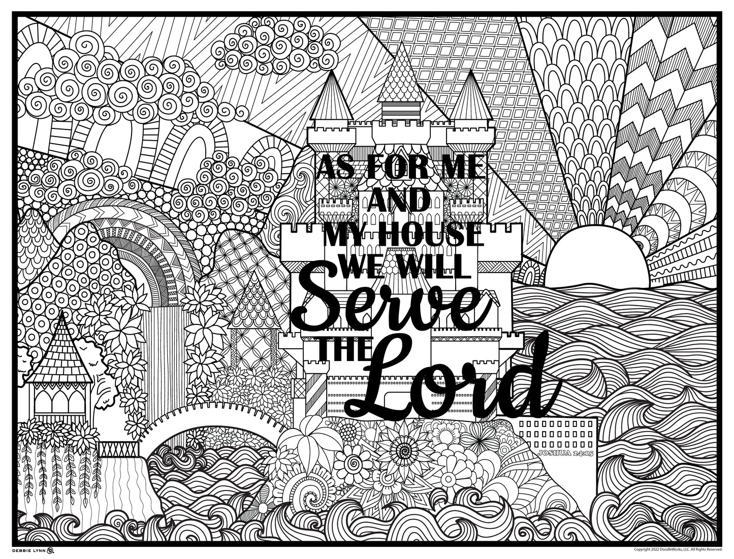 SERVE THE LORD-FAITH PERSONALIZED GIANT COLORING POSTER 46"x60"