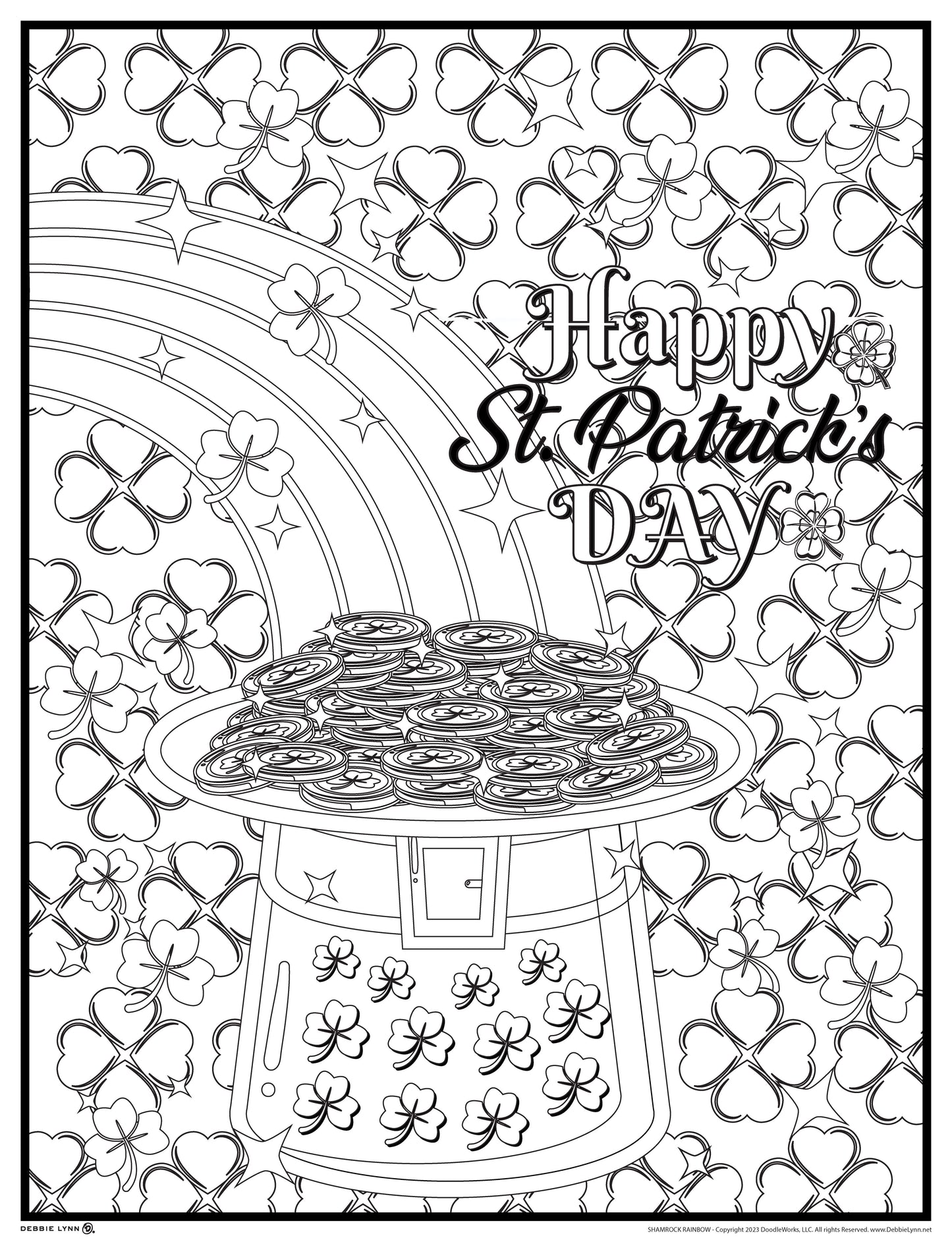 Shamrock Rainbow Personalized Giant Coloring Poster 46"x60"