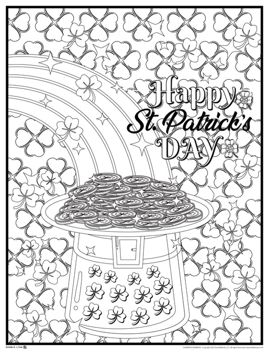 Shamrock Rainbow Personalized Giant Coloring Poster 46"x60"