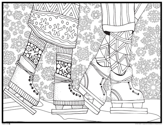 Skating Friends Personalized Giant Coloring Poster 46"x60"