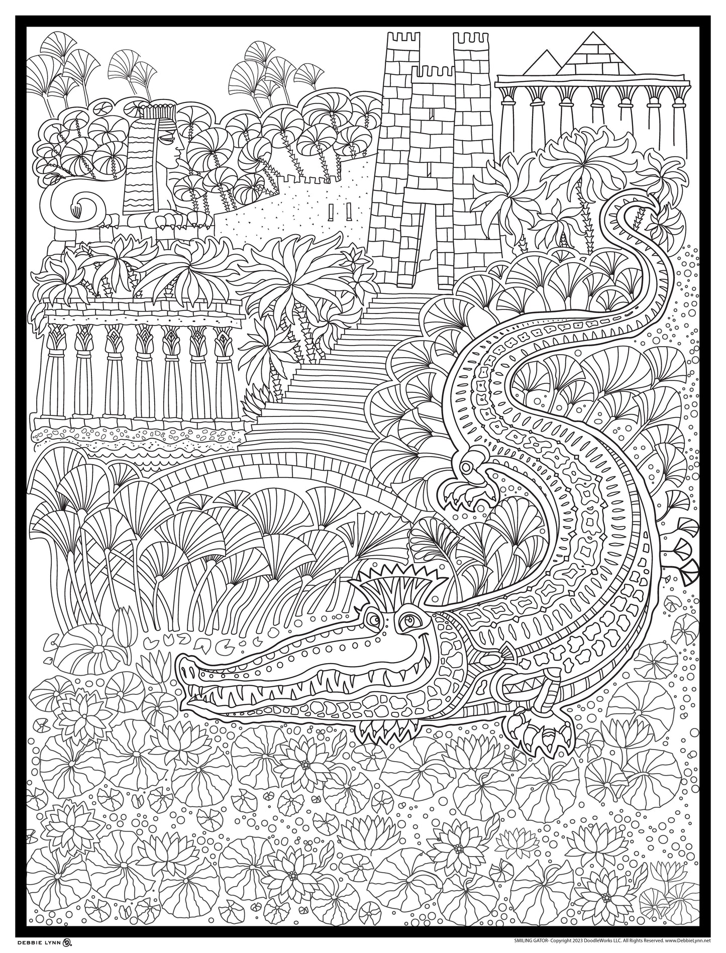 Smiling Gator Personalized Giant Coloring Poster 46"x60"