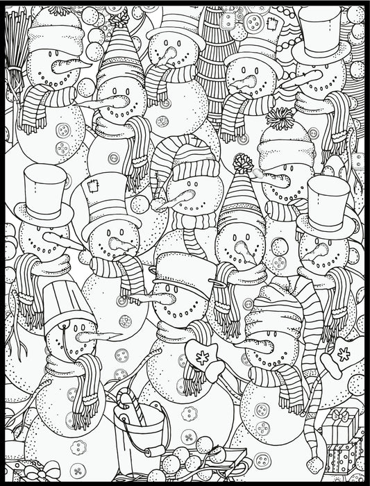 Snowman Party Personalized Giant Coloring Poster 46"x60"