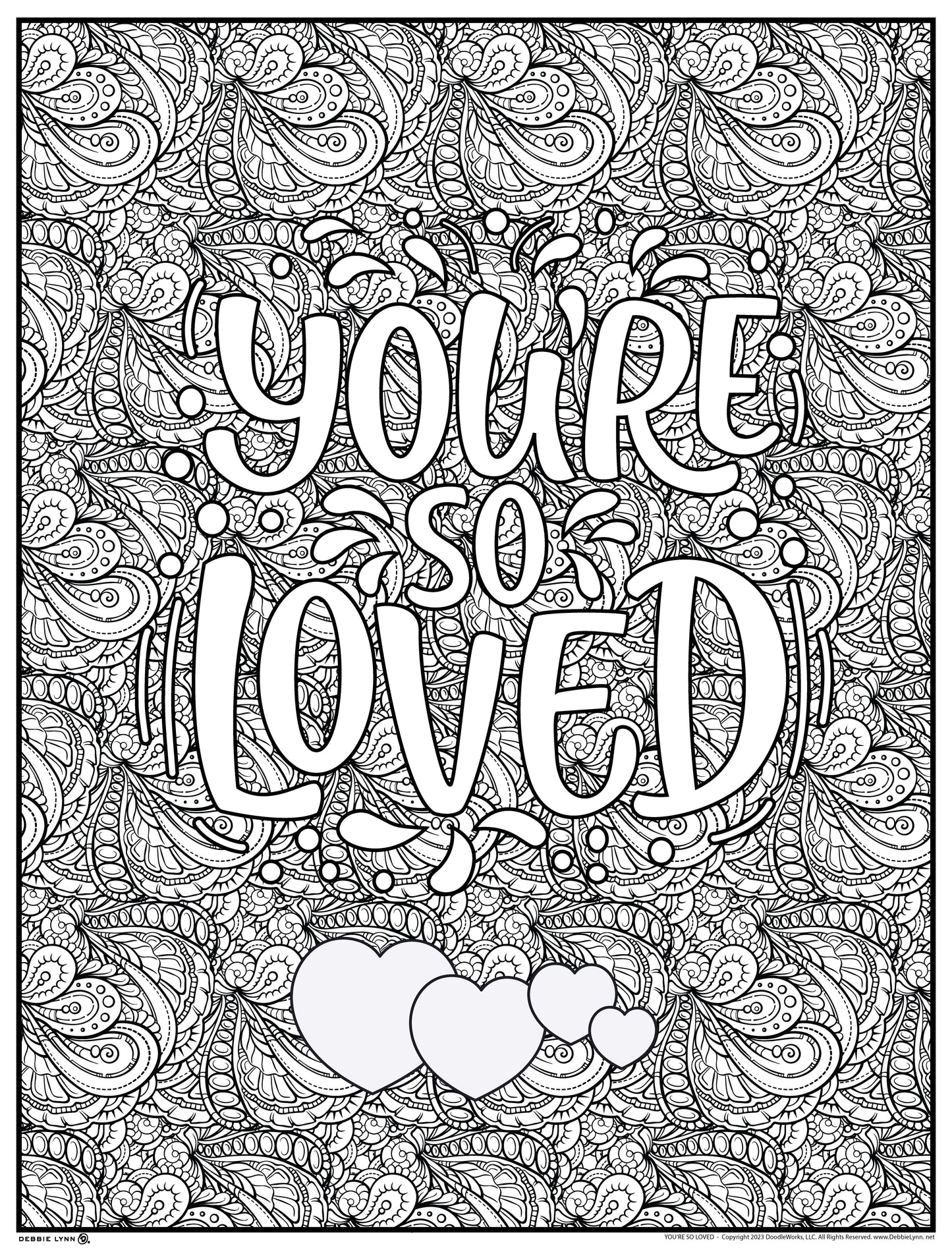 You're So Loved Valentines Day Personalized Giant Coloring Poster 46"x60"